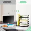 Bureau Papier Bestand Tray Organiser 5-Laags Metalen Bestand Brief Tray Met Boekenrek Ruimtebesparende Document Organiser Voor Kantoor