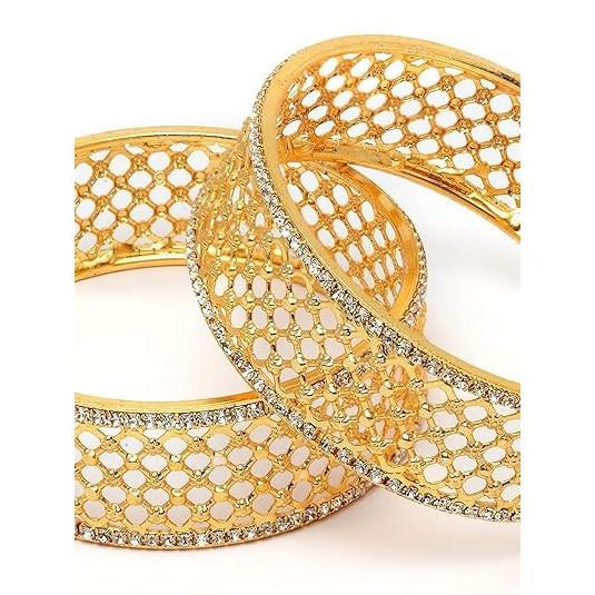 @ Stylish Golden Color Round Shape Bangles For Women Set of 2 Zr-2287-60%Off
