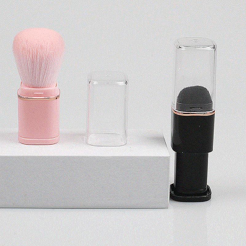 Pincel Cosmético Retrátil Mini Portátil para Pó Facial Blush Iluminador Cerdas de Fibra