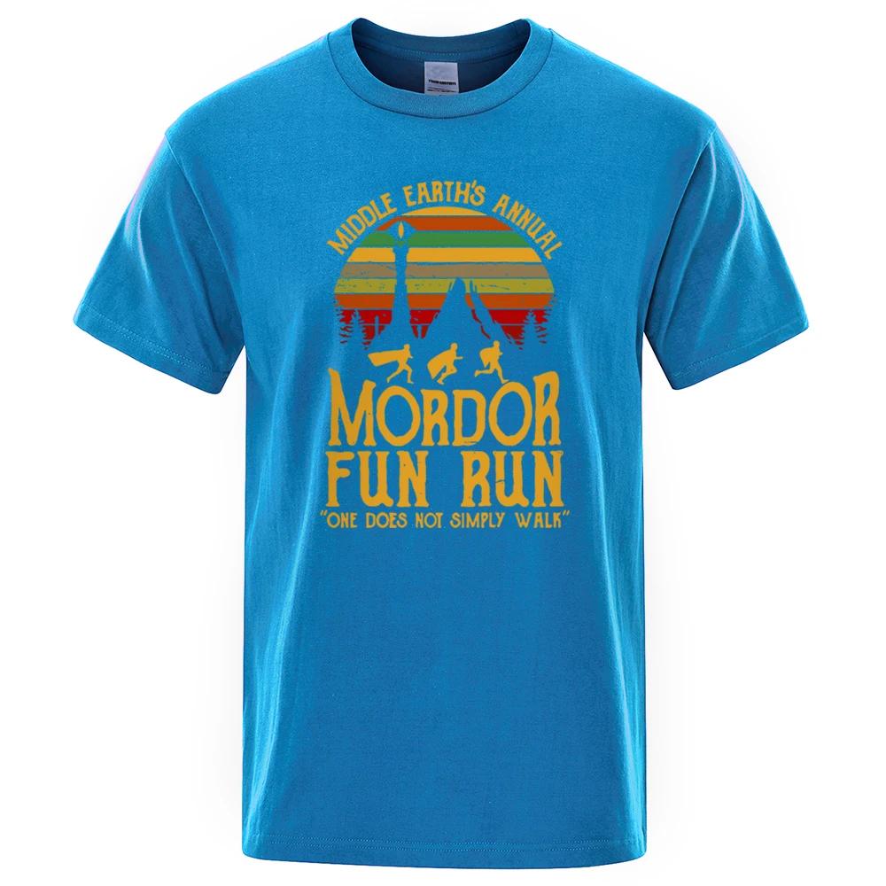 Middle Earth'S Annual Mordor Fun Run Print T Shirt Men Women Tshirts Summer Cotton Tops Cotton Loose Street Hip Hop T-Shirts