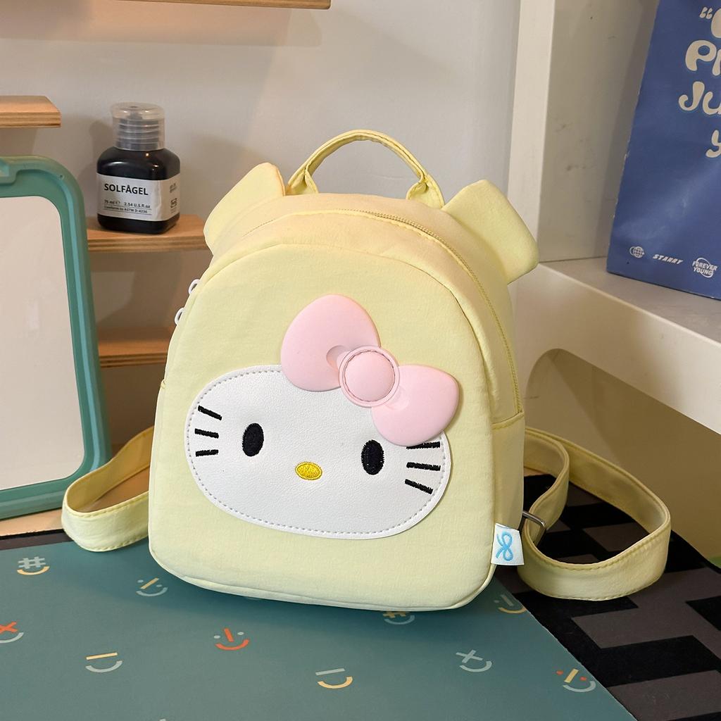 Schoolbag: Japanese milky blue soft cute cat outing mini backpack for kindergarten cute kids for classes