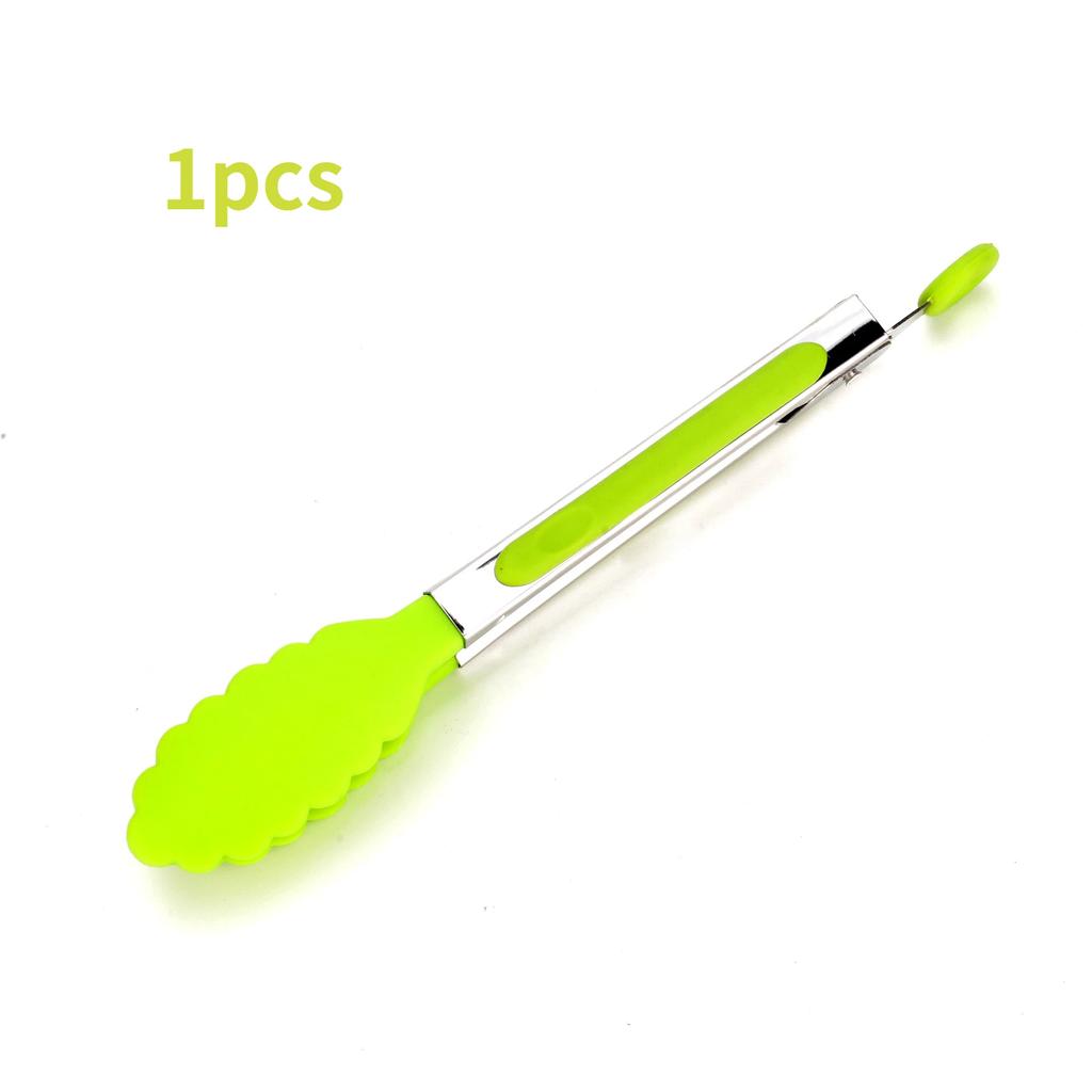 Silicone Food Tong Stainless Steel Kitchen Tongs Silicone Non-slip Cooking Clip Clamp BBQ Salad Tools Grill Kitchen Accessories
