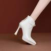 Pointed Toe Stiletto Heel Sexy Boots Platform Back Zipper Ankle Boots Women Crystal Short Boots Winter Comfort Shoes