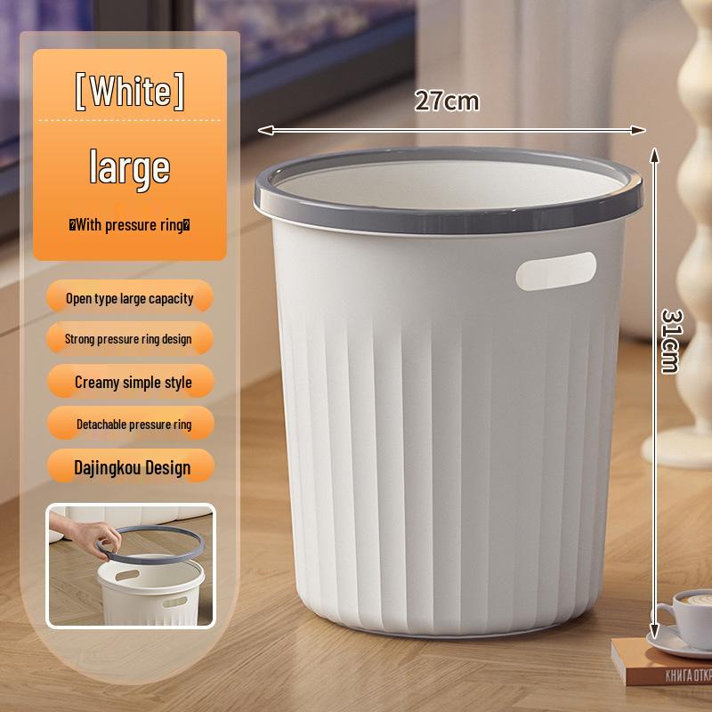 Large Capacity Round Trash Can for Home or Office