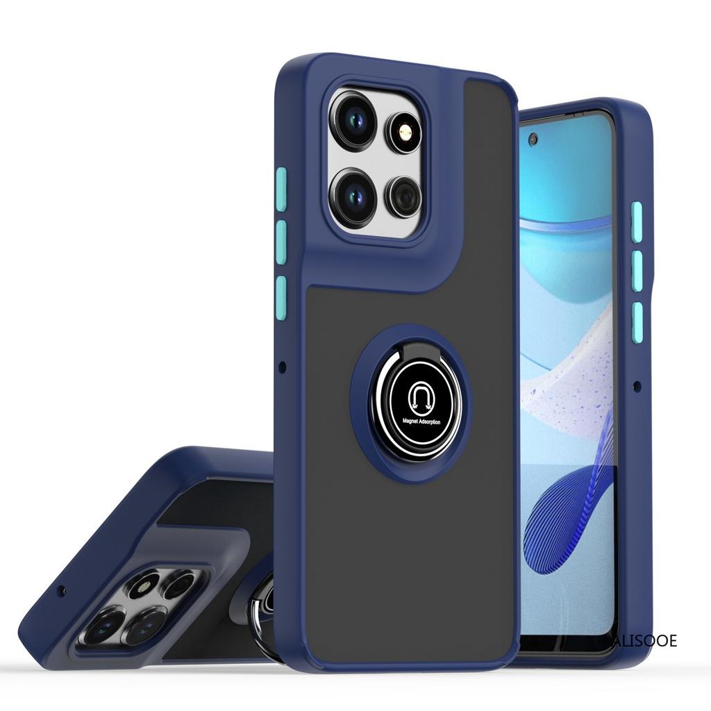 Shockproof Funda for Motorola Edge 50 Neo Fusion 50 Ultra Case Translucent Matte Ring Stand Capa for Moto Edge 50 Pro Cover
