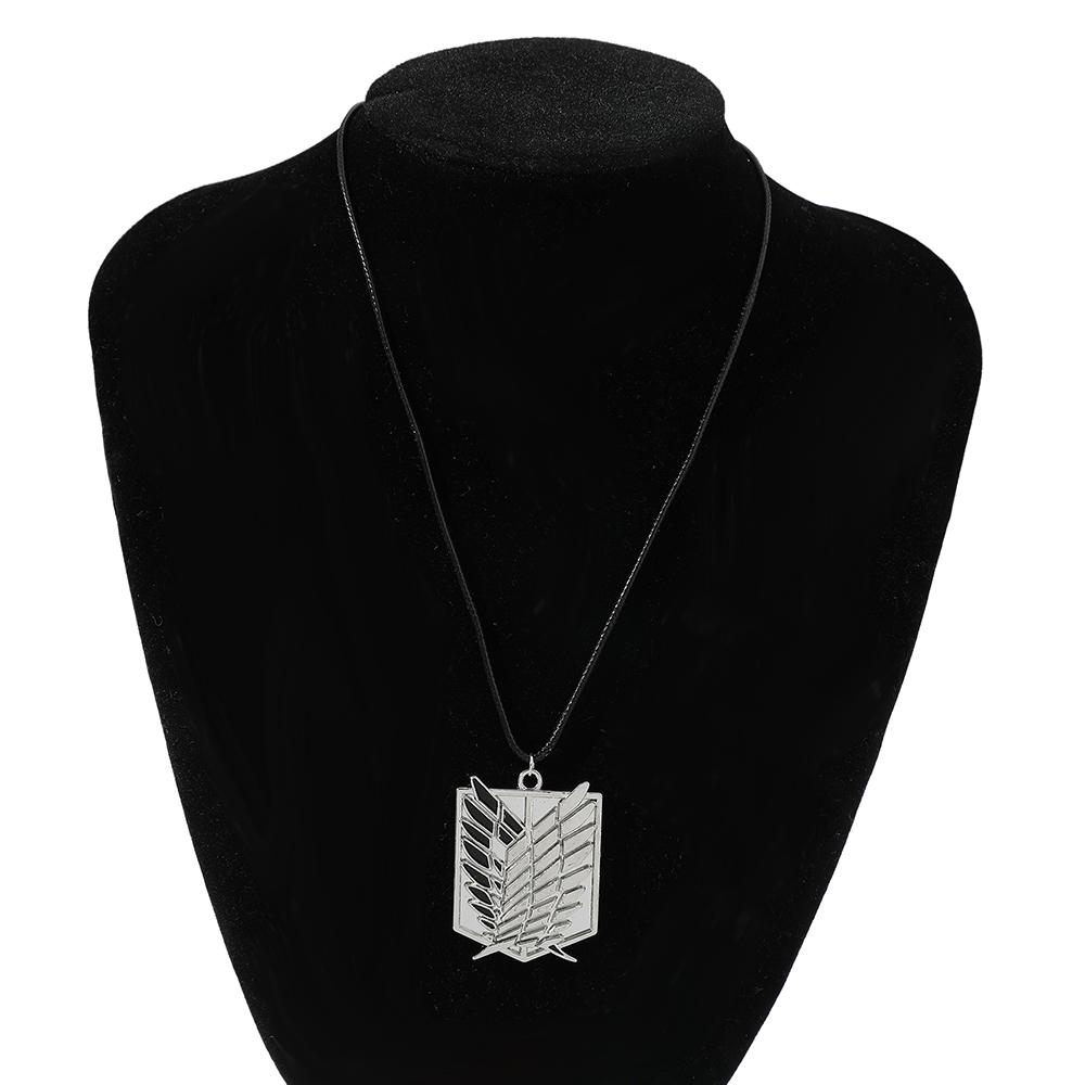 Anime Attack on Titan alloy Necklace figure Toys Wings of Liberty Shingeki No Kyojin Leather Chain Gold Color Pendant gift