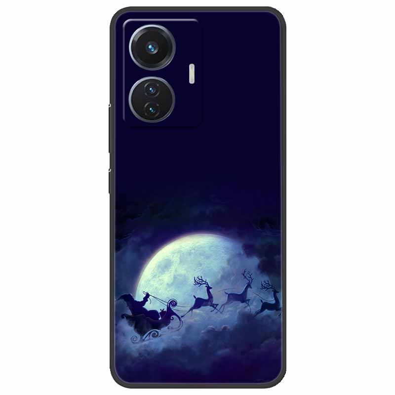 Christmas Case For Vivo T1 44W Soft Silicone Back Cover for Vivo T1 4G Snapdragon 680 Phone Case Cartoon V2153 VivoT1 4G Funda