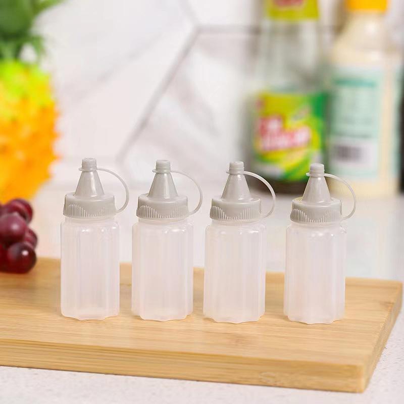 1/4Pcs Mini Plastic Sauce Squeeze Bottle Jam Extrusion Bottles Outdoor Barbecue Seasoning Bottle Set Bento Lunch Box Accessories