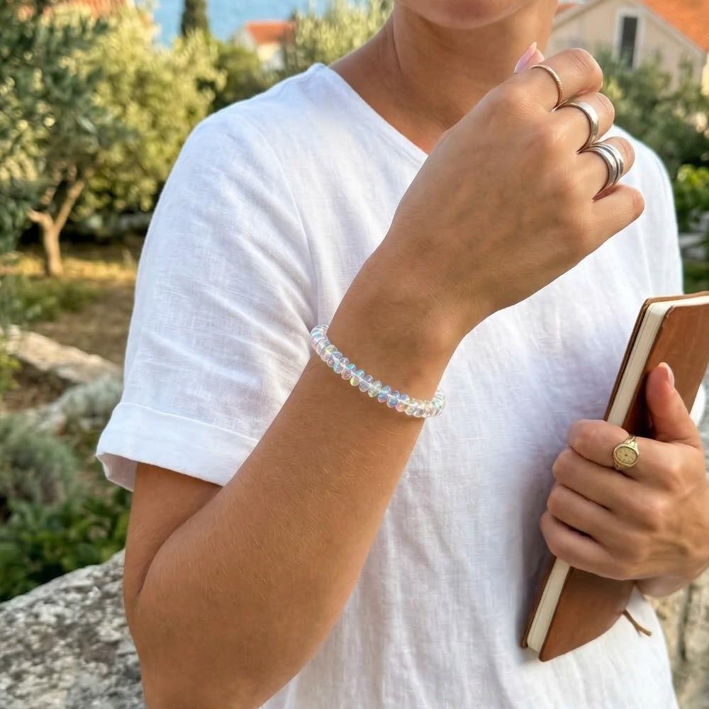 Elastic Cord Laser Crystal Bracelet Elegant Fashion Jewelry Gift Stretchable Bracelet  Women