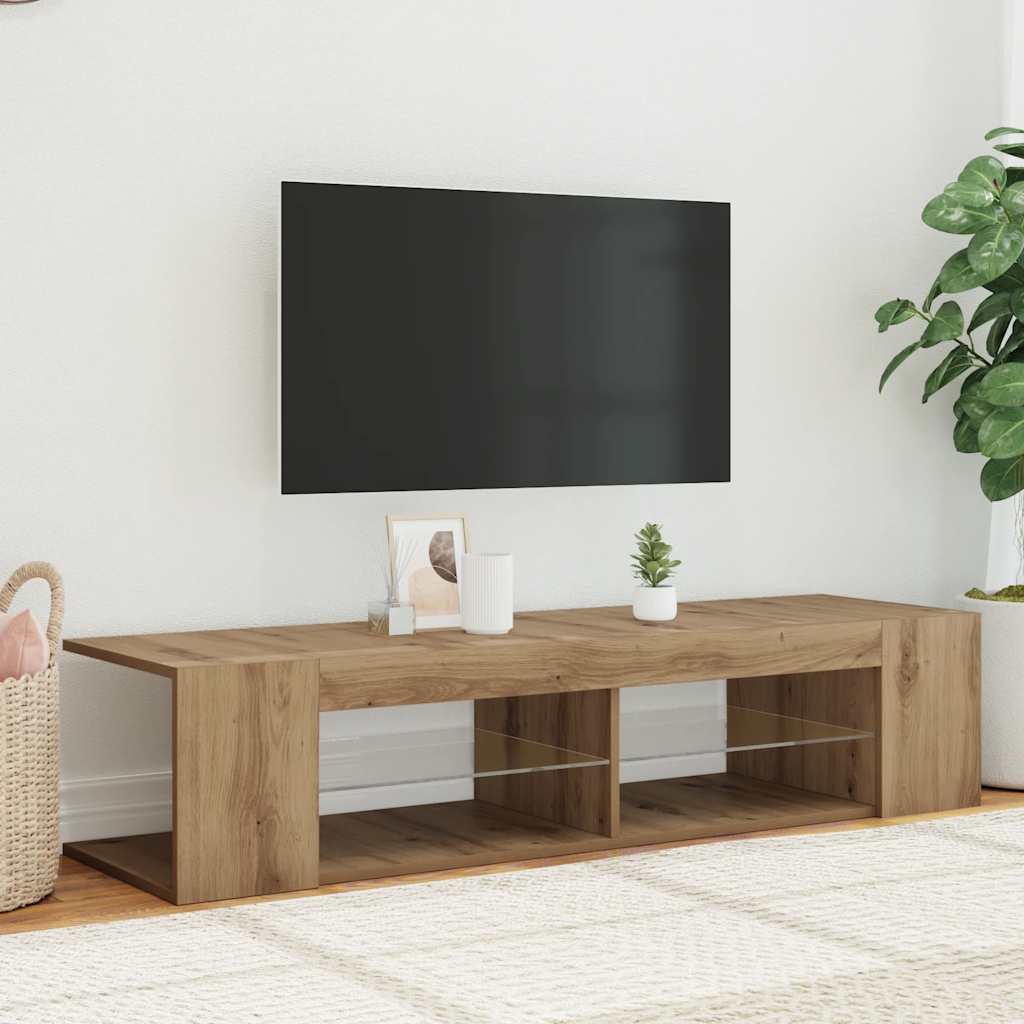 Vidaxl TV-Schrank mit LED-Beleuchtung, Artisan-Eiche, 135x39x30 cm