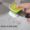 U-Shaped Cutlery Cleaner Brush Stiff Bristle Food Grade BPA Free Reusable Wrap-around Design Knife Brush Cutlery Cleaner