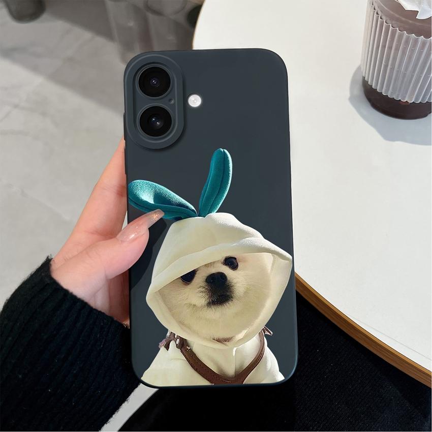 Suitable For iPhone 17 Air Pro Max Phone Case Cute Face Mask Dog Pattern Screen Protector Fashion Shell For iPhone Shockproof Silicone Soft Back Cover