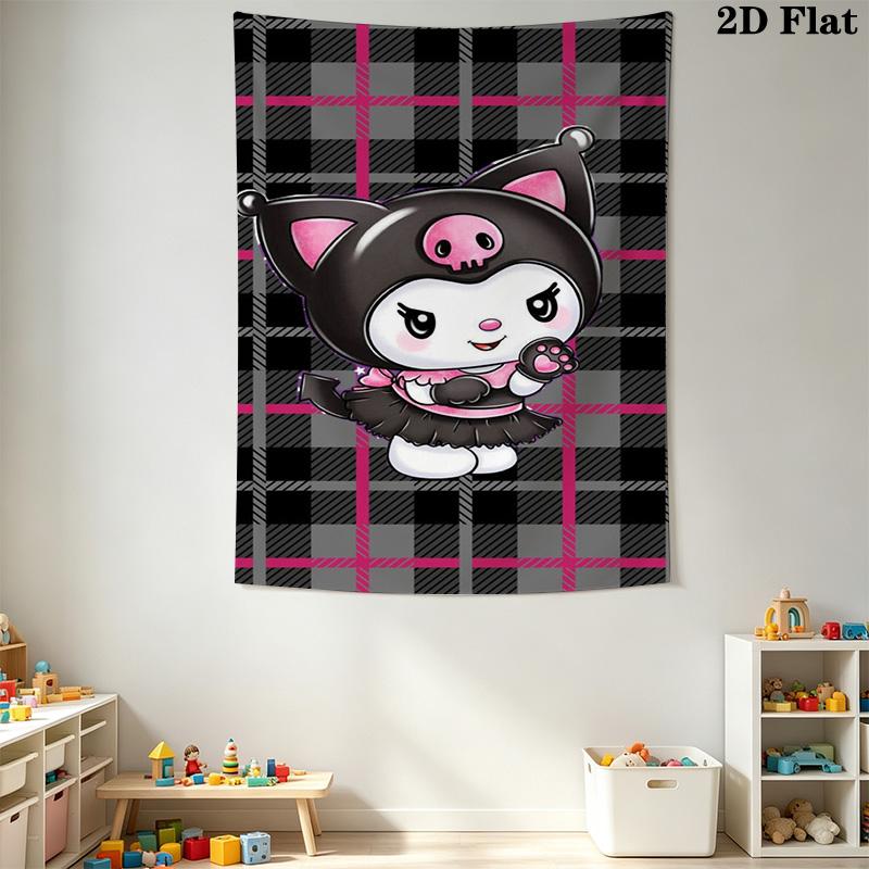 Kawaii Kuromi Tapestry Cute Room Tapestry Fashion Print Background Cloth Home Decor Homestay Soft Decoration Tapestry Background Wall Hanging Cloth