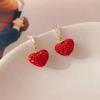 Boucles d'oreilles fashion en cristal rouge de forme pour femmes