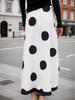Elegant Polka Dot High Waist Midi Skirt - Fall Fashion 2025