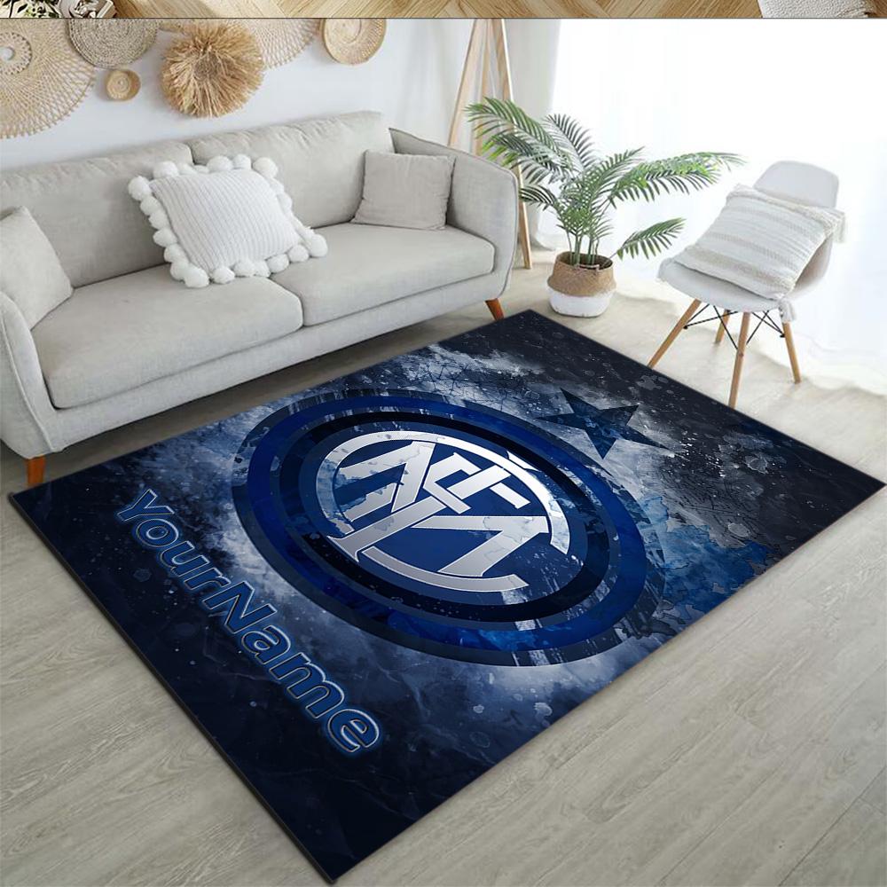 Inter Milan Personalized Text Carpet Design for Hallway Foyer Living Rooms Bedrooms Anti-slip Rug Office home decor