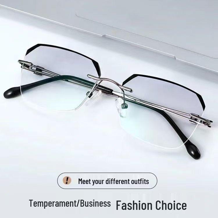 Men's and Women's Retro Ultralight Rimless Anti-Blue Light Reading Glasses