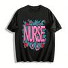 Fun Stethoscope Heart Nurse Themed Print Casual Top Pure Cotton T-shirt