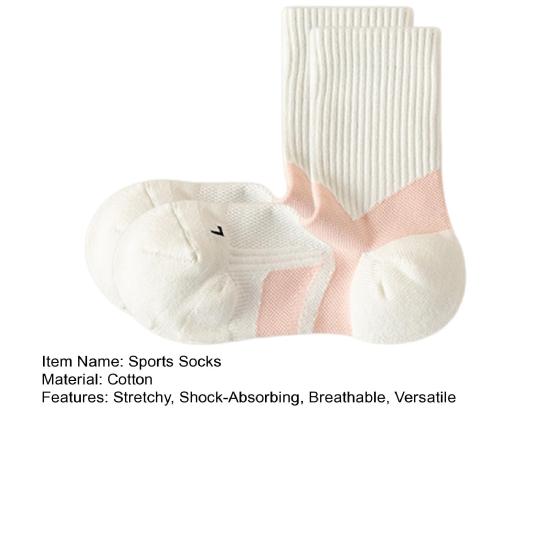 Women Sports Socks Sweat-Absorbent Breathable Yoga Socks Elastic Shock-Absorbing Athletic Socks for Running Fitness