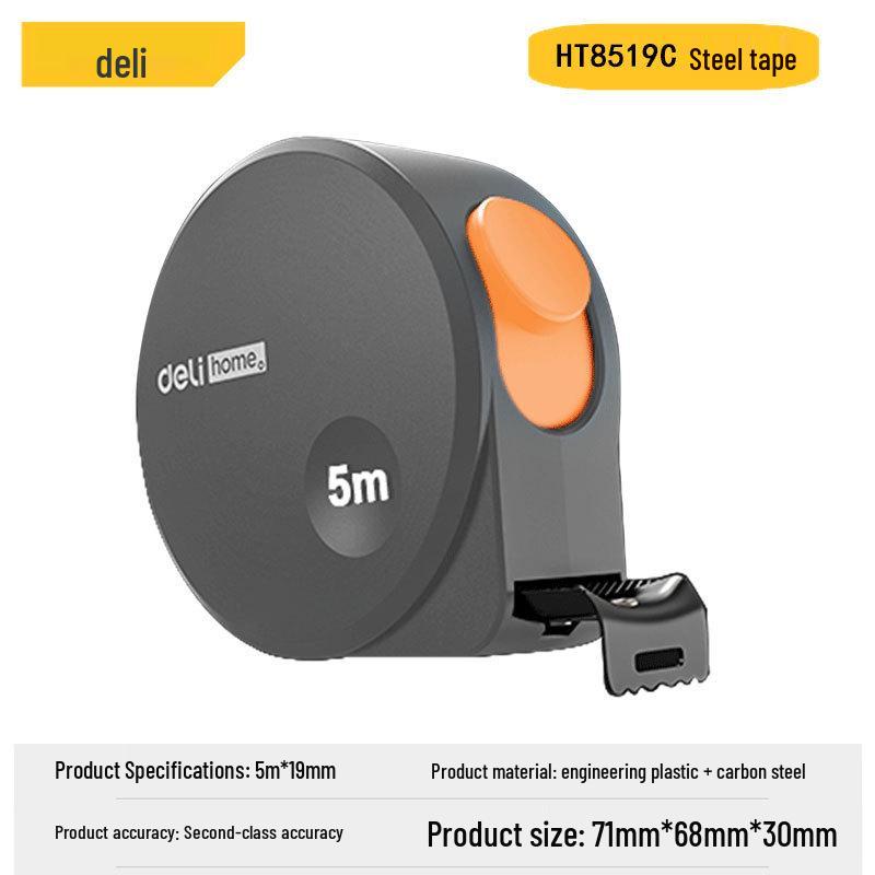 Deli Tools 3/5M High-Precision Steel Tape Measure, Thickened Household Measuring Tape HT8316