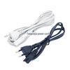 Multi-Standard Power Cord: EU, US, JP, and National Standards, with German Dual-Round Plug; for Table Lamp or Shaver AC Adapter.