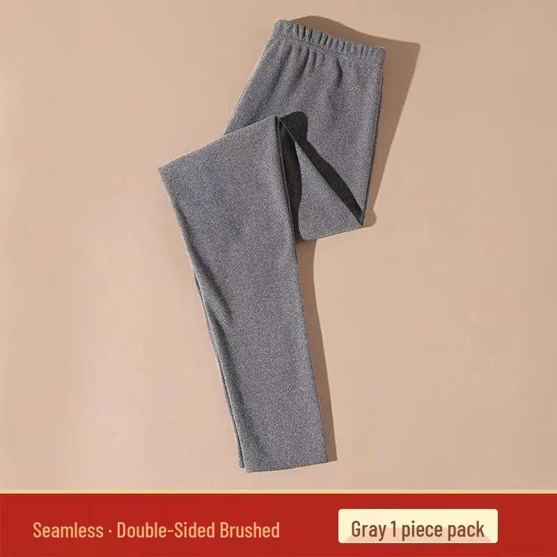 

Women s Thermal Fleece Autumn Pants: New Stylish, Slimming, Thick Lining, Warm Base Layer for Versatile Inner Wear in Autumn and Winter. M сірий колір