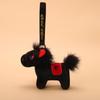 12Cm Cute Black Horse Plush Toy Doll Keychain Bag Pendant Charms Car Keyring Accessories For Women Couples Kawaii Gift