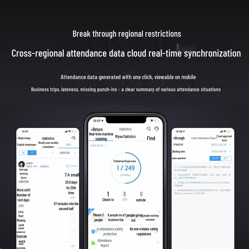 DingTalk SmartLink Modian Y2 Facial Recognition Attendance Machine CN plug (adapter included)