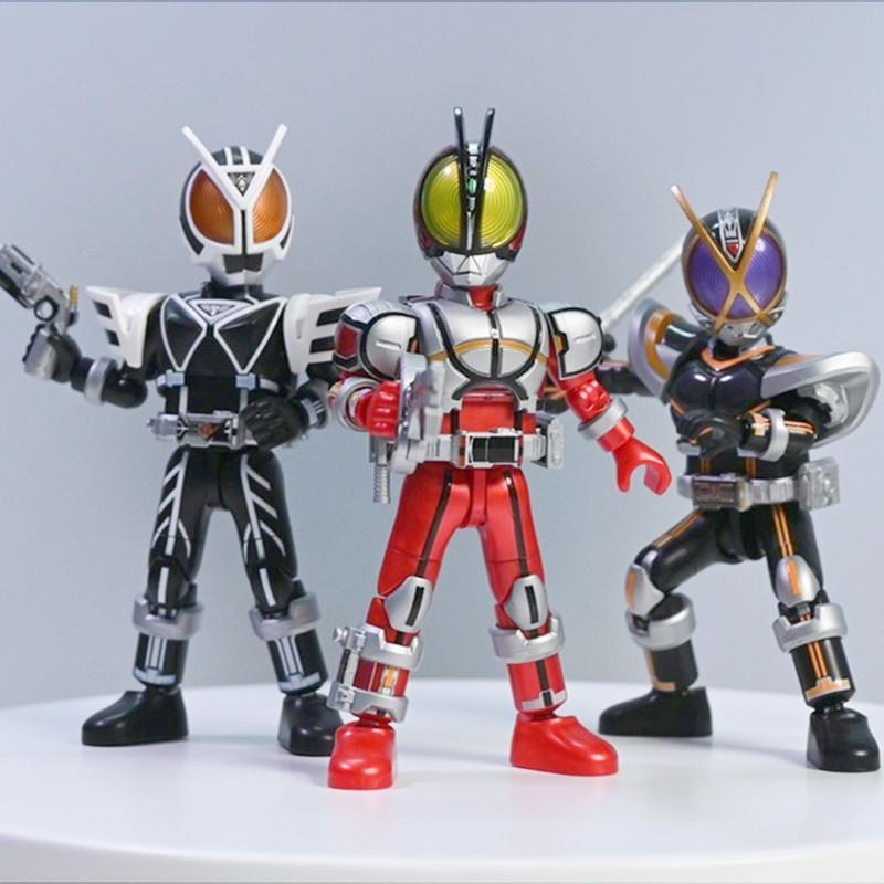 Non-Toxic 1/9Pcs Blokees Blind Box Episode 2 Accelerating The World Kamen Rider Masked Rider 555 Kaixa Delta Model Assembled Toys