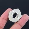 Oval Black Tourmaline Rough Gemstone Sterling Silver Wife Stackable Ring Size 6