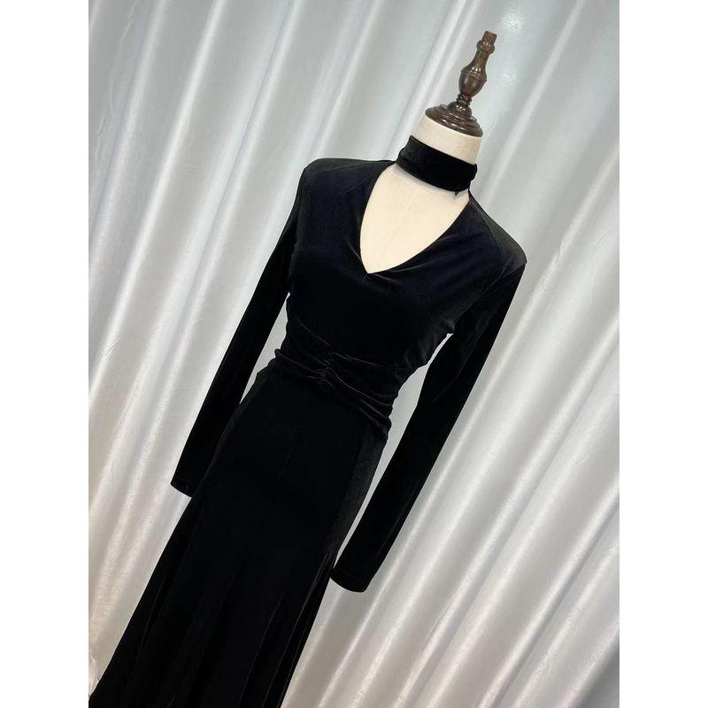 Fashion Original Order Classy 3D Cutting V Neck Waist-Tight Elegant Mermaid Dress New Year Annual Meeting Aura Dress Women