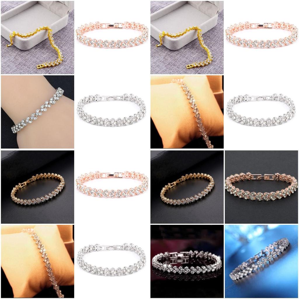 Fashionable Ol Style Women's Heart Shaped Bracelet With Stunning Zircon Stones