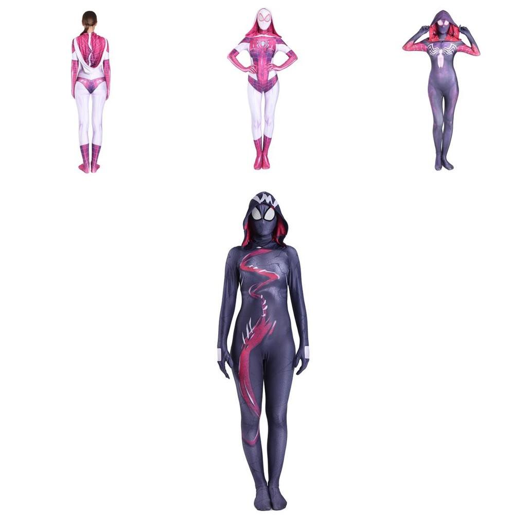Stilvolles Spider Gwen Stacy Kostüm für Frauen mit einzigartigem Spider-Man-Design für Halloween