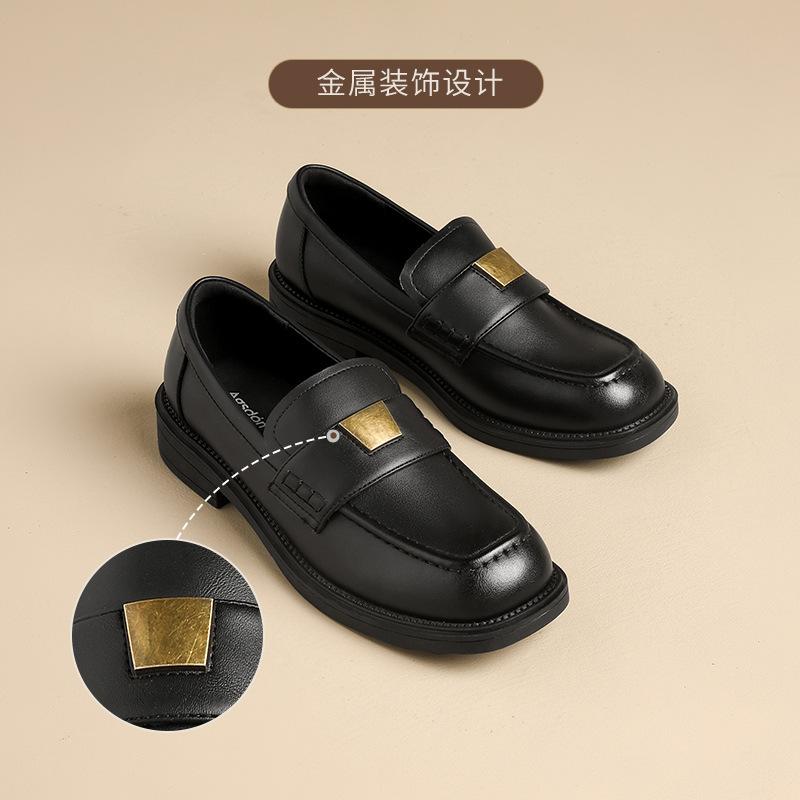 Augustine Brown Loafers Women's 2025 New Autumn College Style Soft Sole Light Small Leather Shoes Commuter Shoes