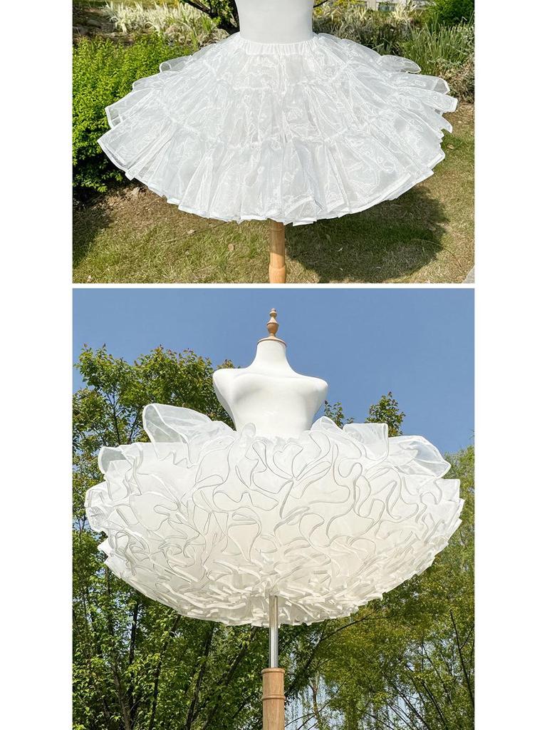Lolita Cosplay Petticoat - Engelsmädchen-Unterrock mit knochenlosem Netzgewebe und Innenfutter