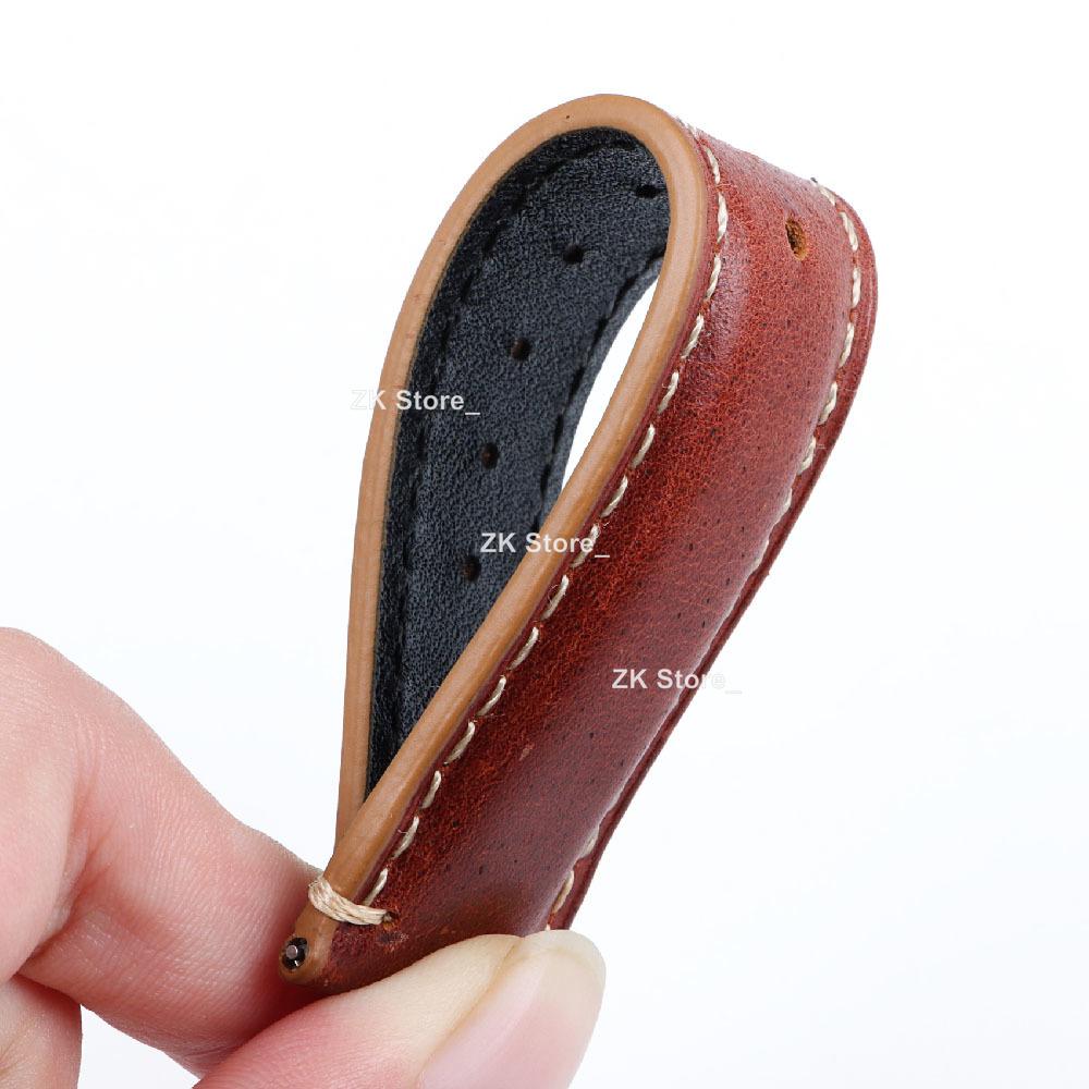 Echtes Leder Uhrenarmband 20/22/24mm Uhrenarmband Edelstahl Faltschließe Armband Gürtel für Herren Rot Schwarz Grün Blaues Band