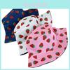 Double Sided Summer Strawberry Printed Fisherman Hat Outdoor Beach Cap Sunshade