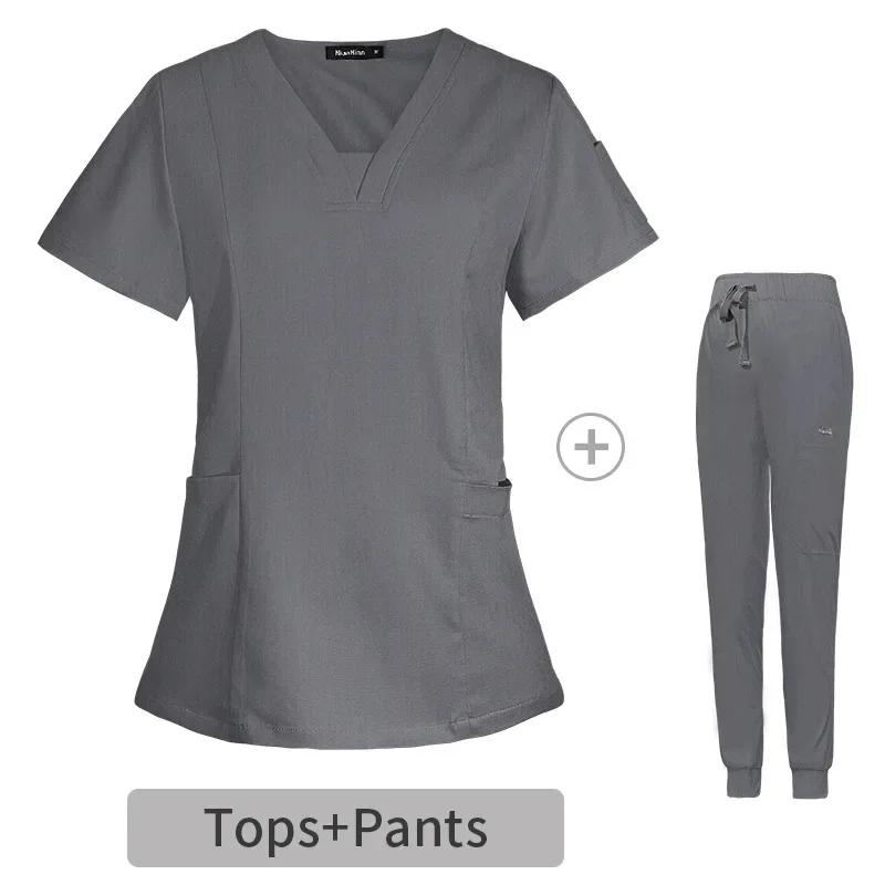 Quality Unisex Medical Uniforms for Man V-neck Nurse Scurbs Women Hospital Doctor Work Wear Oral Dental Surgery Work Uniforms