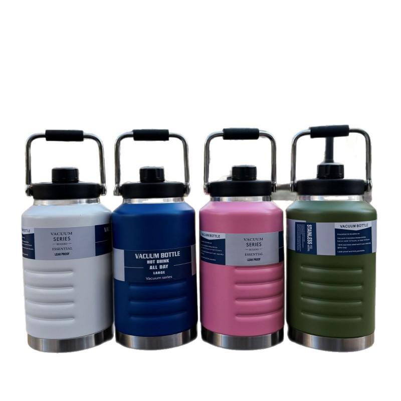 Large Capacity Insulated Water Bottle 1500ml 2000ml Stainless Steel Vacuum Thermos Outdoor Camping Travel Gym