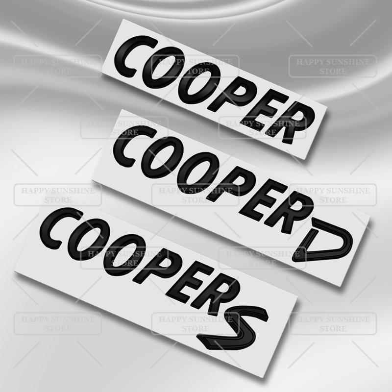 3D kovový znak Cooper S D na zadní výklopnou záď kufr Auto samolepka Karoserie kufru Pro MINI T36 JCW Černé písmena Znak Dekorace Příslušenství