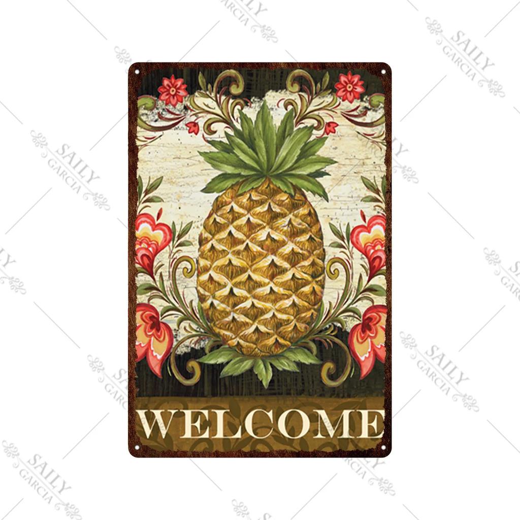 Welcome Home Vintage Metal Tin Sign Garden Wall Decor Metal Poster Sweet Home Tin Sign Family Farm Beach Hut Metal Plates Pla