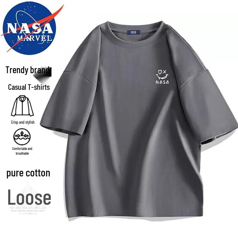 NASA Marvel Unisex Loose Fit Crewneck Cotton T-Shirt