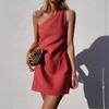2026 Damen Schlankes One-Shoulder Sommerkleid - Eleganter Europäischer & Amerikanischer Stil Rock