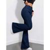 High Waist Flared Jeans Women Slim Fit Wide Leg Denim Pants Casual Style