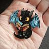 2D Acryl Boek Draak Broche Pin Charmante Gevleugelde Draak Badge Schattige Fantasie