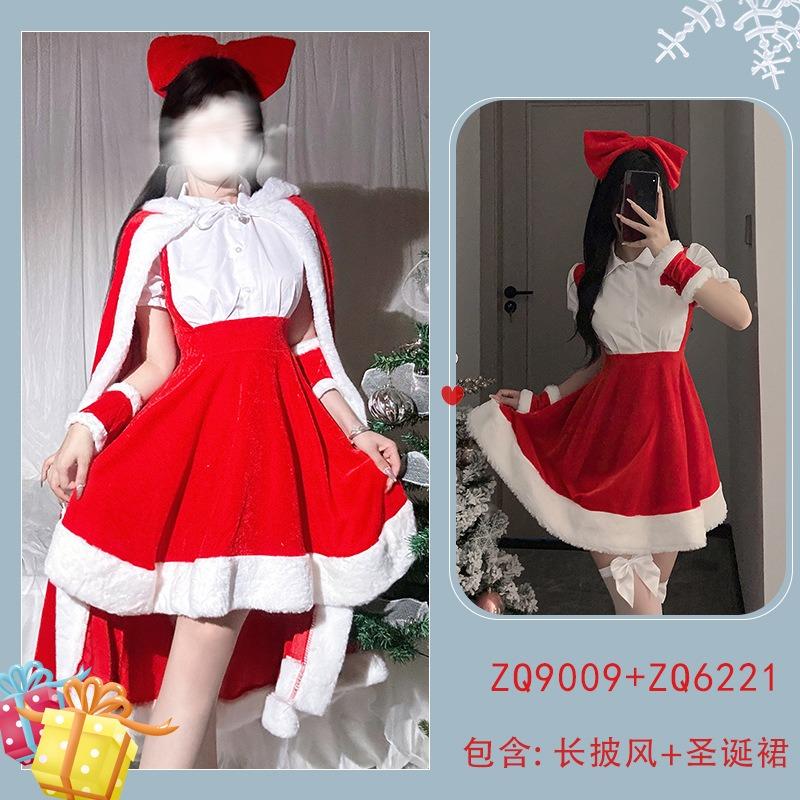 Sexy new year's day christmas uniform sexy lingerie velvet nightdress cosplay new c robe suit