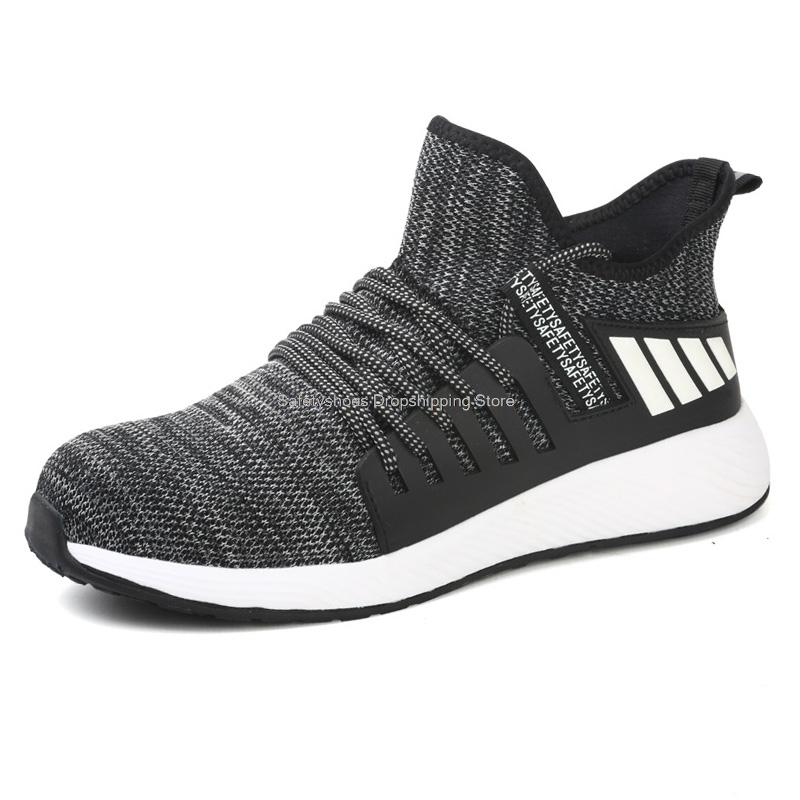 Fashion 2024 Summer NEW Safety Shoes Men Mesh Breathable Steel Toe Kevlar Midsole Puncture Proof Work Safety Boots Man Boots Flat Safeti