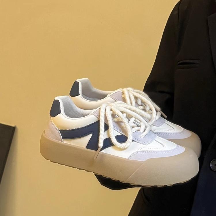 

Платформенные белые женские туфли 2025 новая весна и лето универсальные увеличивающие рост кеды с юбками дышащие спортивные туфли взрыв 40 синий