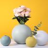 Full Round Color Flower Vase Ceramic Pots for Plants S Apple Shape Indoor Flower Vase for Decoration
