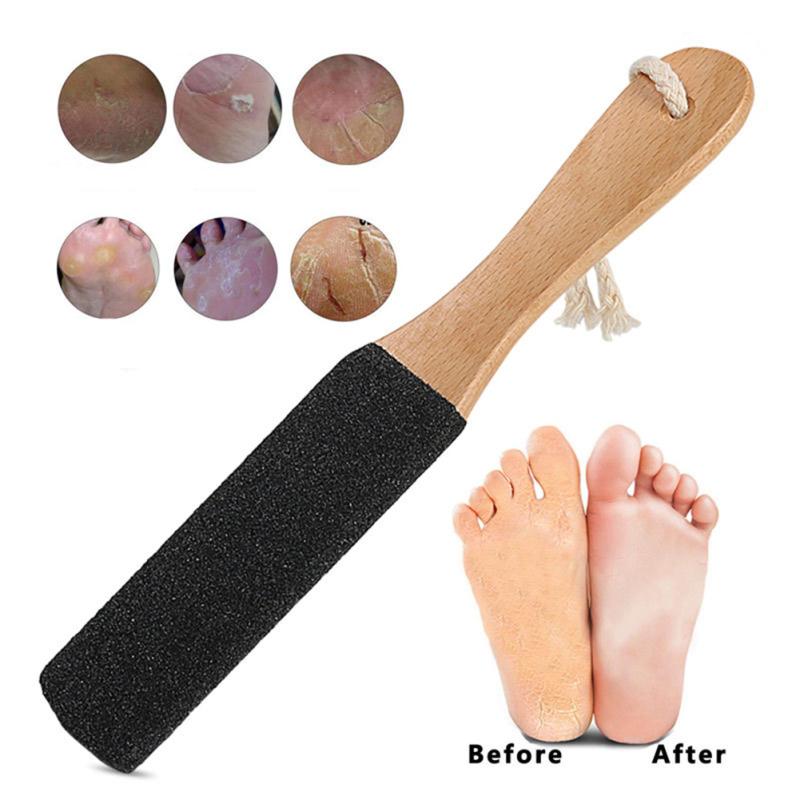 Double-sided Foot Rasp File Sturdy Wood Handle Exfoliating Calluses Horny Cleaner Foot Grinder